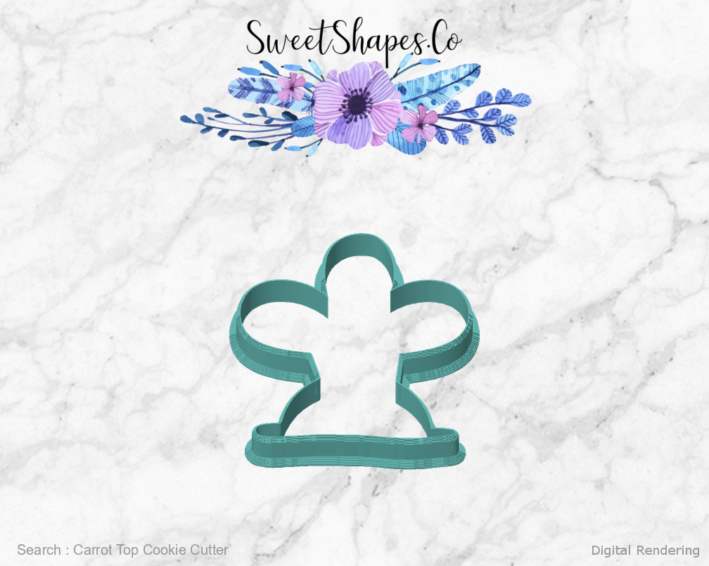 Carrot Top Cookie Cutter — front view
