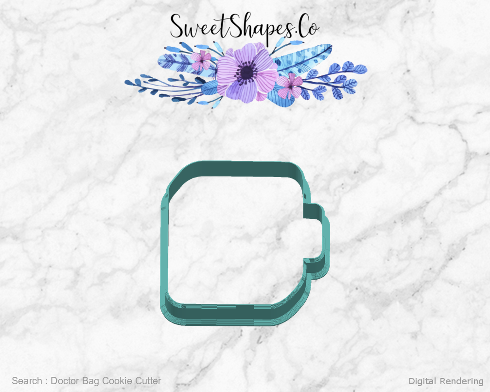 Doctor Bag Cookie Cutter — right view