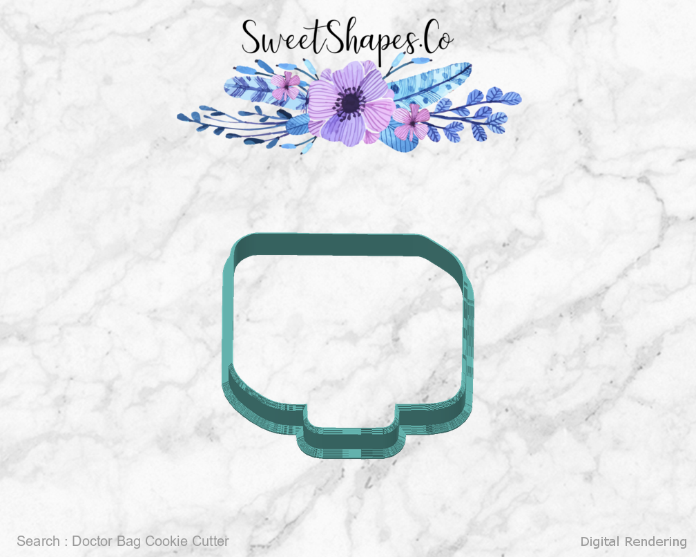 Doctor Bag Cookie Cutter — back view