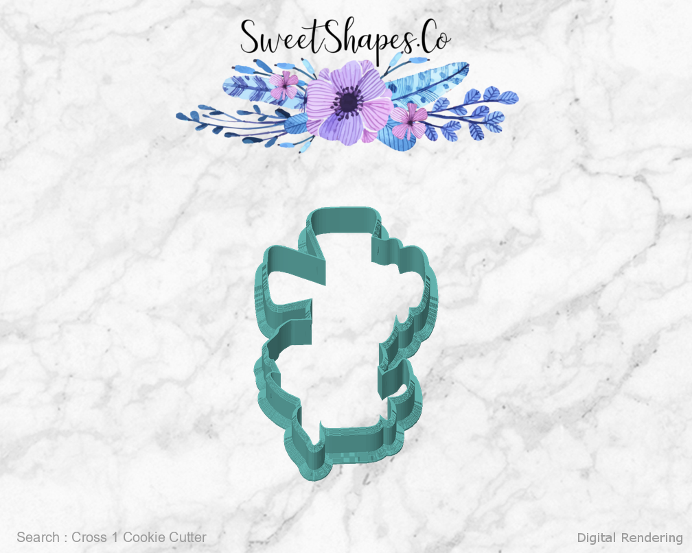 Cross 1 Cookie Cutter — front view