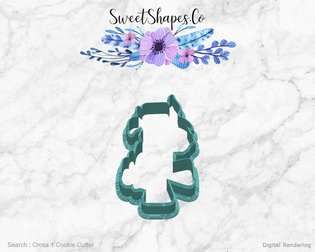 Cross 1 Cookie Cutter — back view