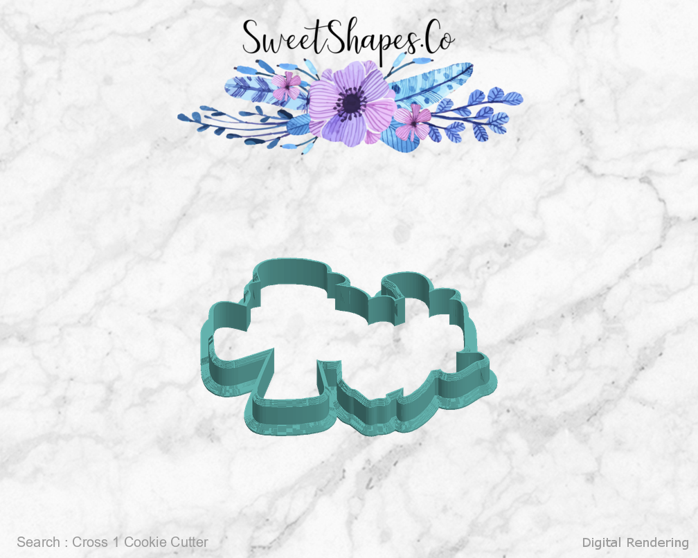 Cross 1 Cookie Cutter — left view