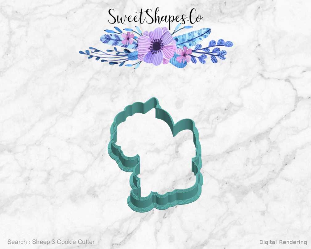 Sheep 3 Cookie Cutter — left view