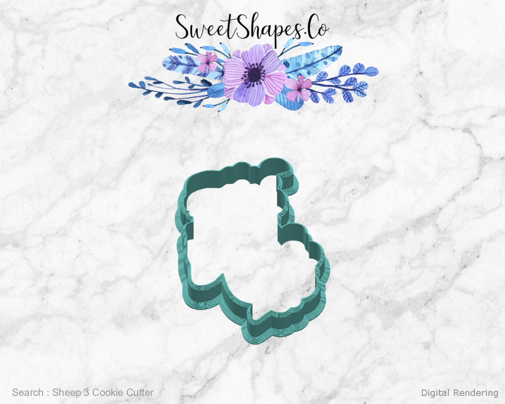 Sheep 3 Cookie Cutter — right view