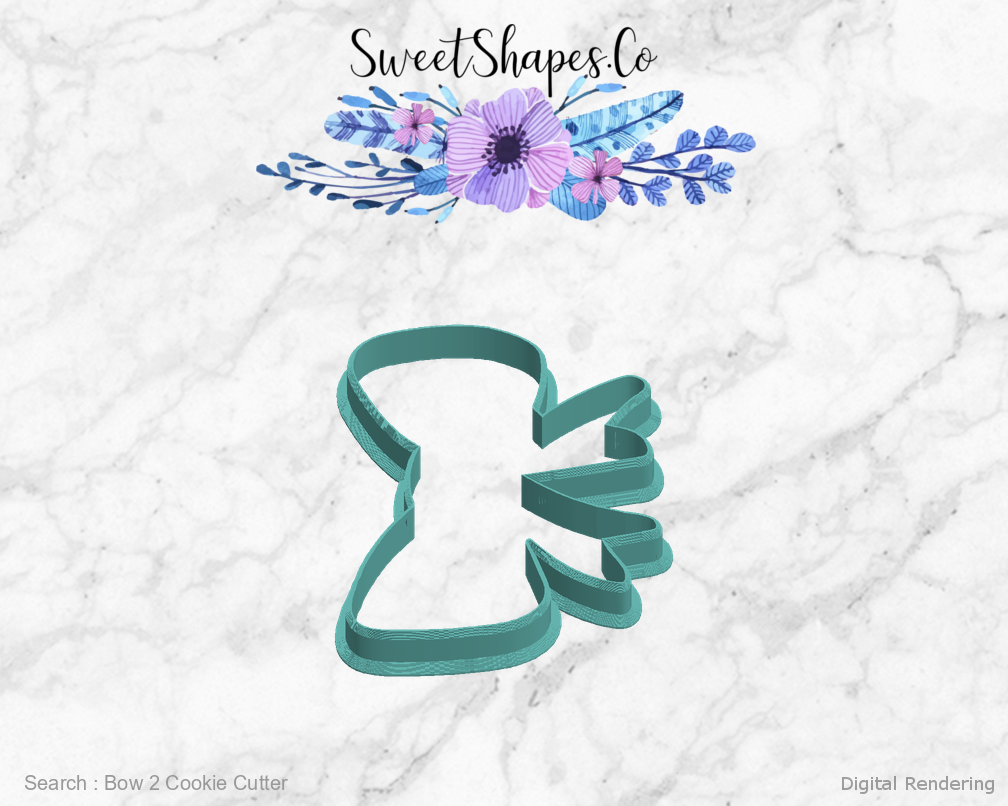 Bow 2 Cookie Cutter — left view