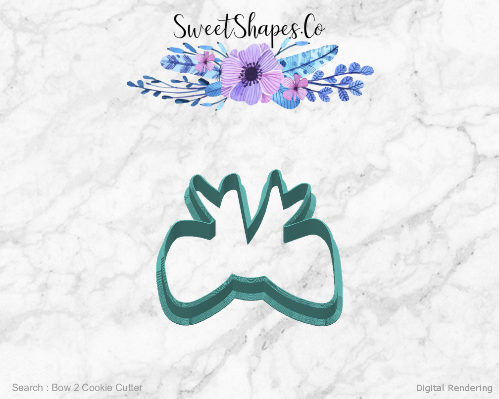 Bow 2 Cookie Cutter — back view