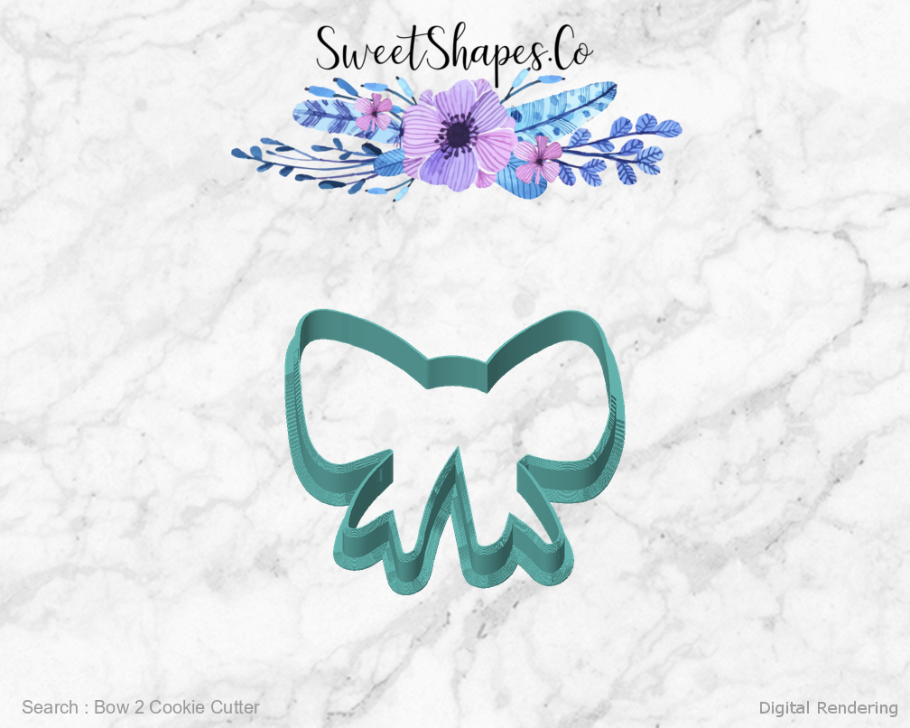 Bow 2 Cookie Cutter — front view