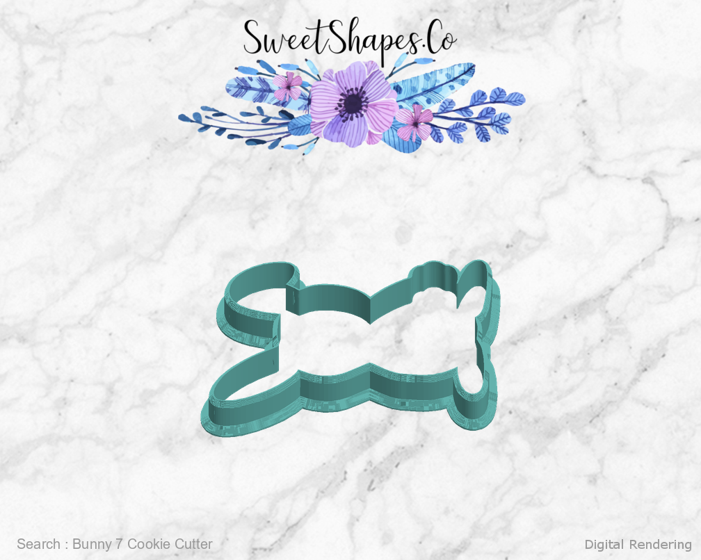 Bunny 7 Cookie Cutter — left view