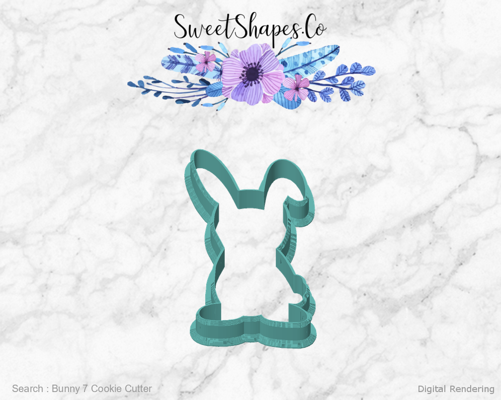 Bunny 7 Cookie Cutter — front view