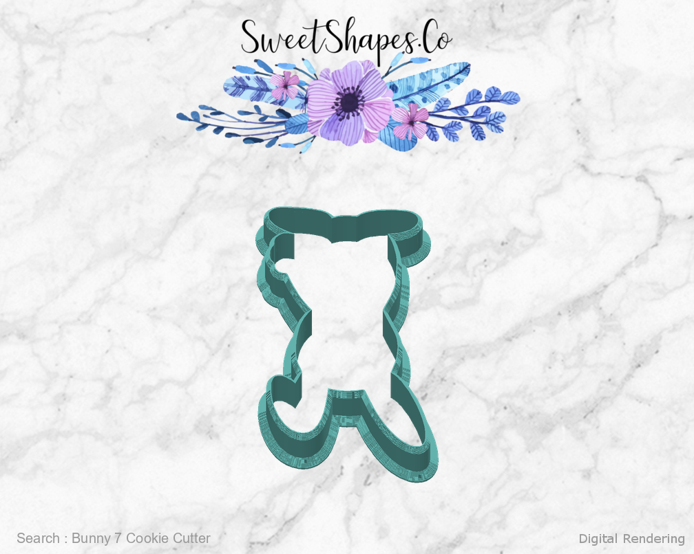 Bunny 7 Cookie Cutter — back view