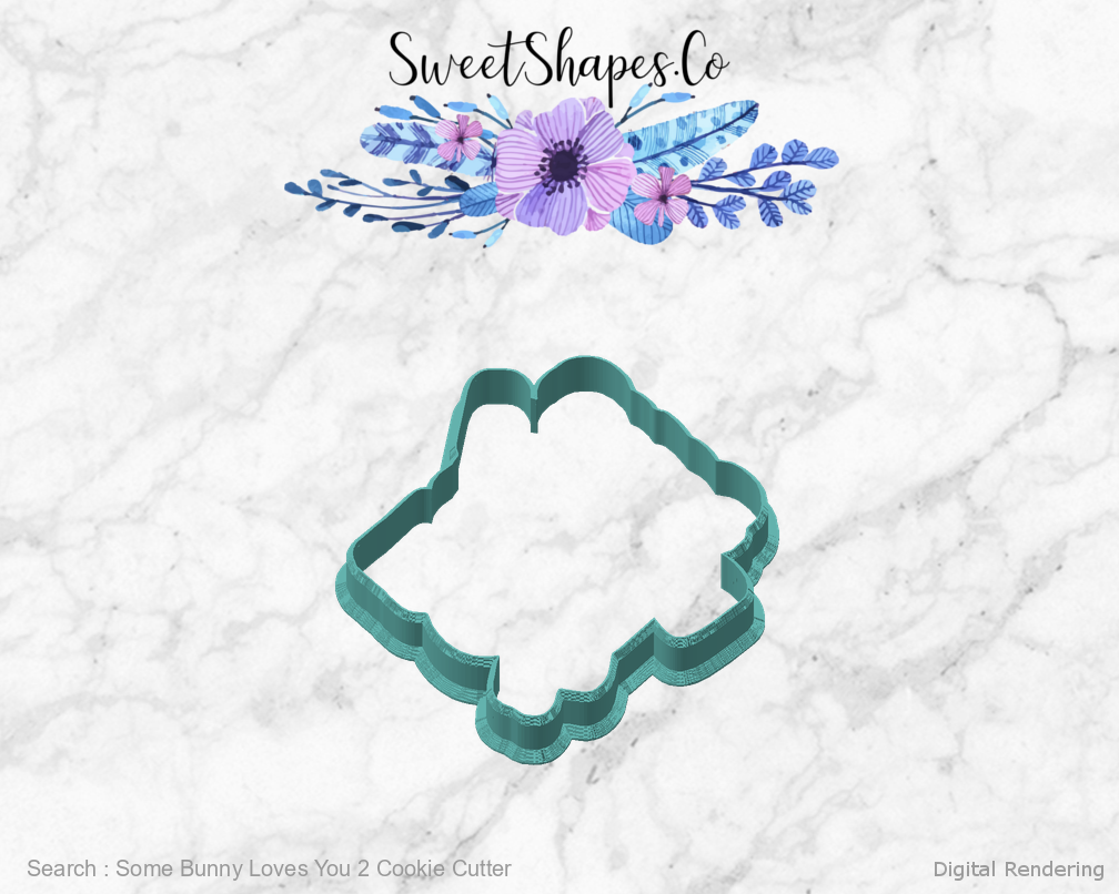 Some Bunny Loves You 2 Cookie Cutter — angled front view