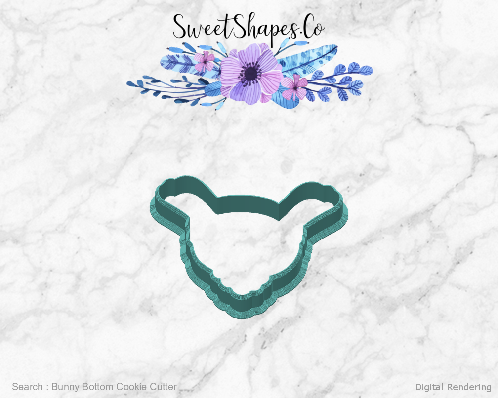Bunny Bottom Cookie Cutter — back view