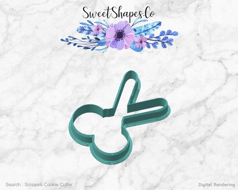 Scissors Cookie Cutter — angled front view