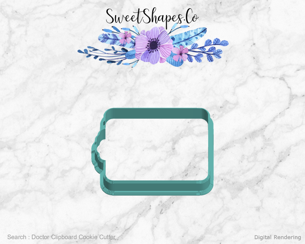 Doctor Clipboard Cookie Cutter — left view