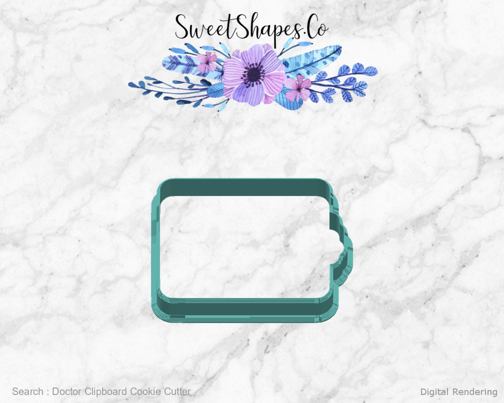 Doctor Clipboard Cookie Cutter — right view