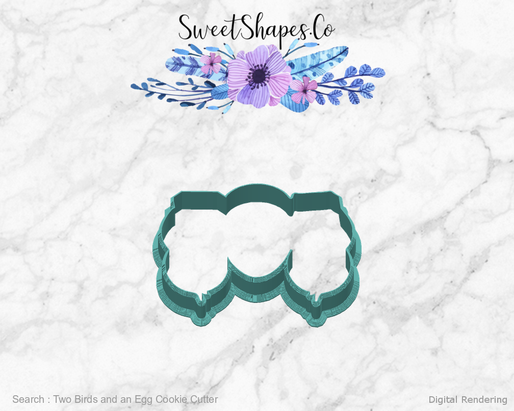 Two Birds and an Egg Cookie Cutter — back view