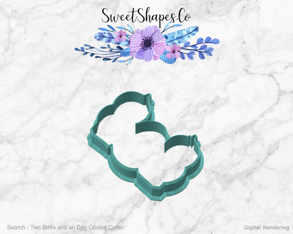 Two Birds and an Egg Cookie Cutter — angled front view