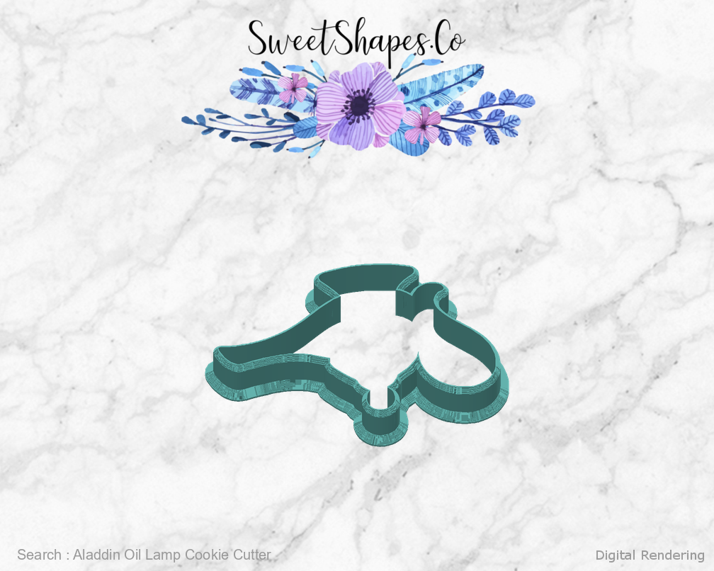 Aladdin Oil Lamp Cookie Cutter — back view