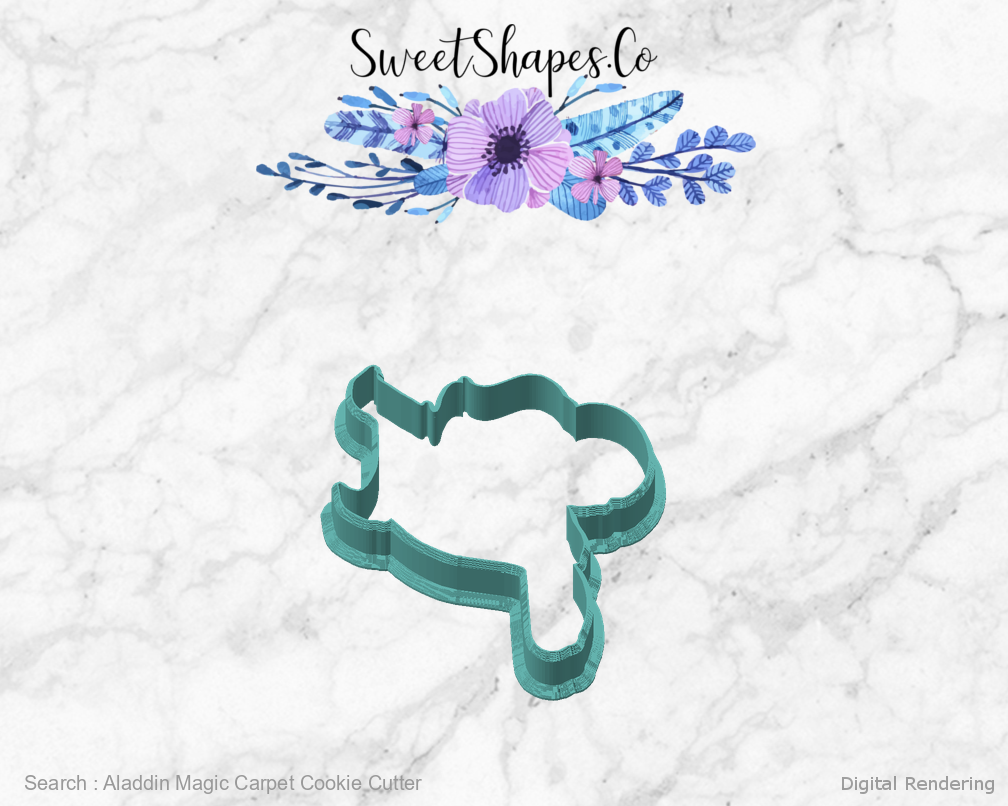 Aladdin Magic Carpet Cookie Cutter — angled front view
