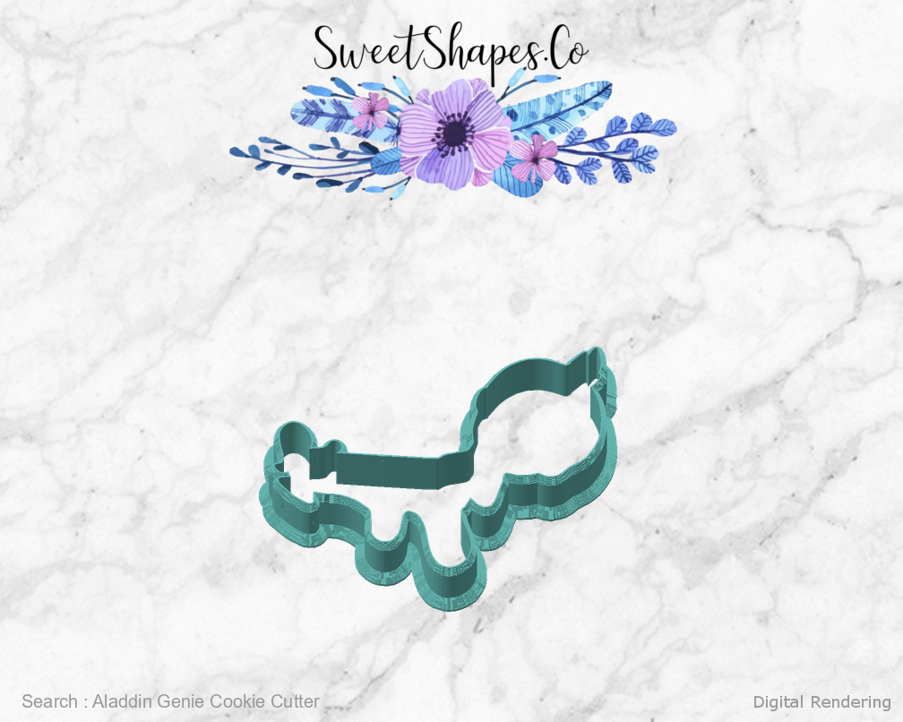 Aladdin Genie Cookie Cutter — angled front view