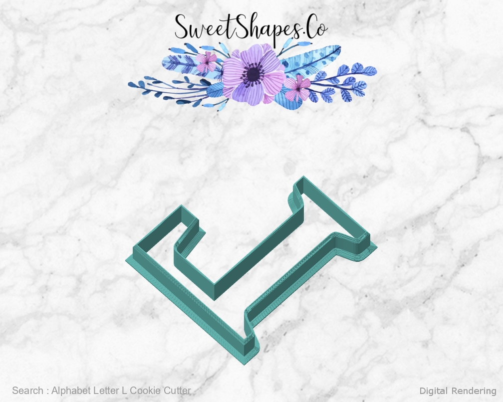 Alphabet Letter L Cookie Cutter — angled front view