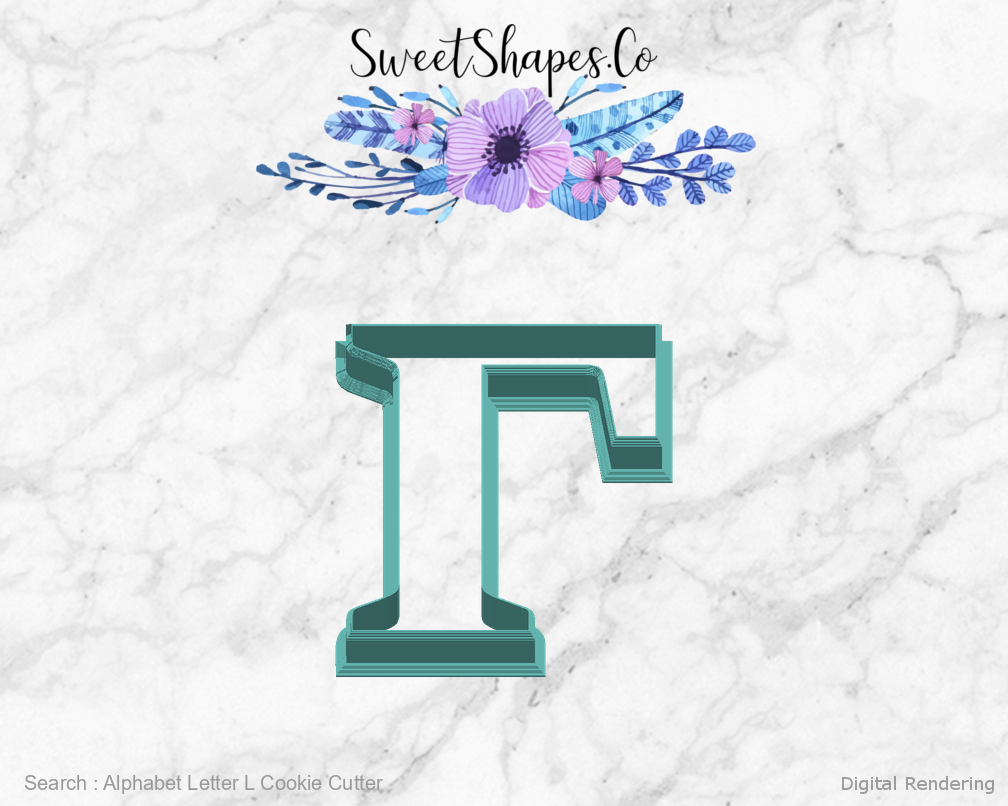 Alphabet Letter L Cookie Cutter — back view