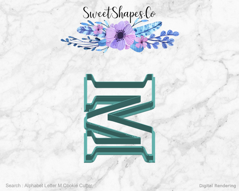 Alphabet Letter M Cookie Cutter — right view