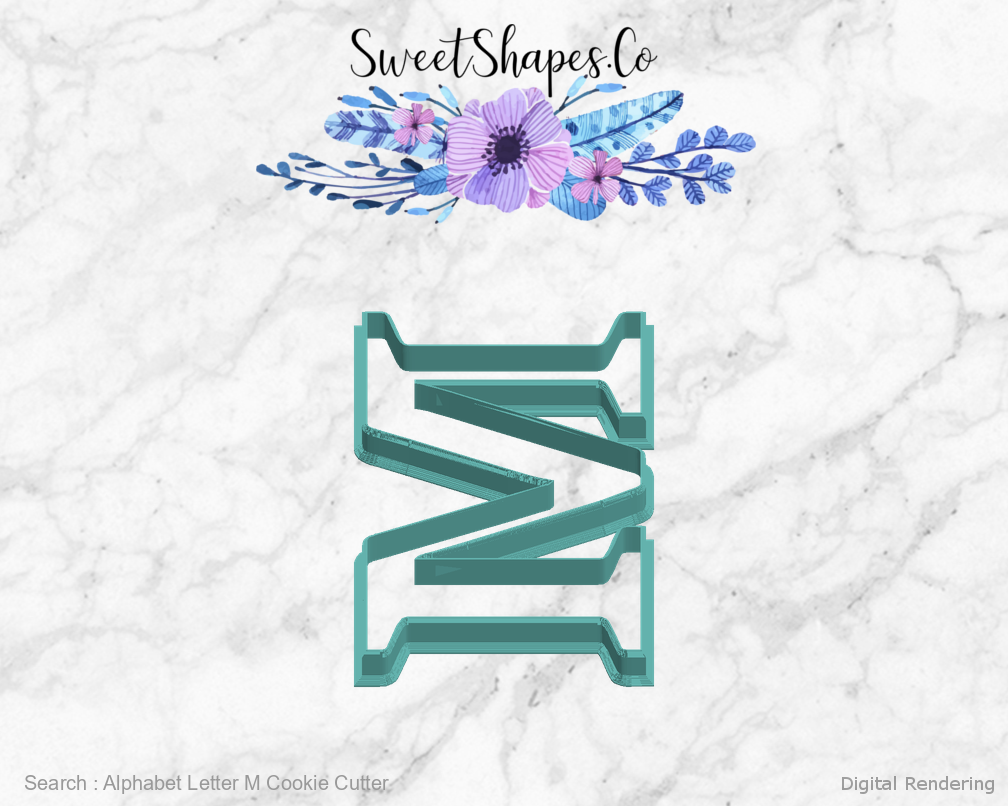 Alphabet Letter M Cookie Cutter — left view