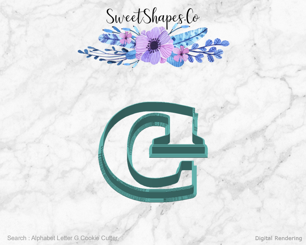 Alphabet Letter G Cookie Cutter — back view