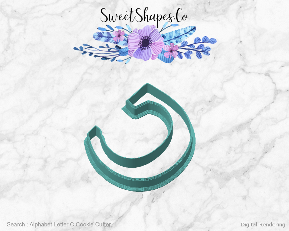 Alphabet Letter C Cookie Cutter — angled front view