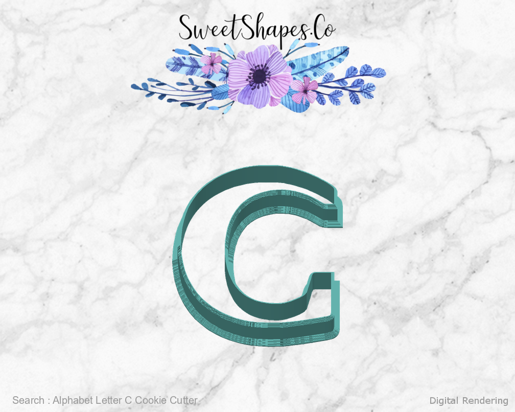 Alphabet Letter C Cookie Cutter — back view