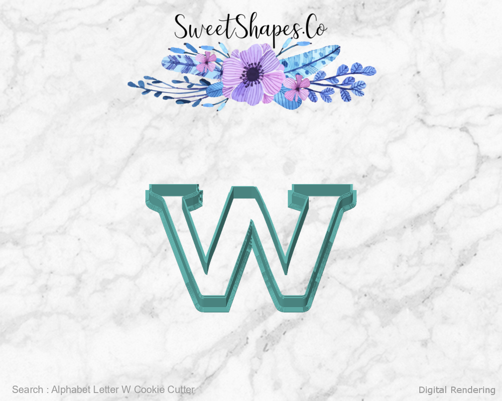 Alphabet Letter W Cookie Cutter — front view