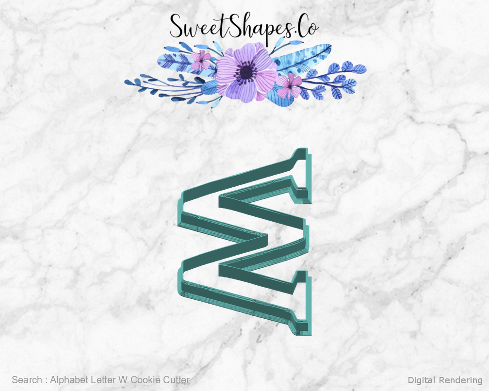 Alphabet Letter W Cookie Cutter — right view