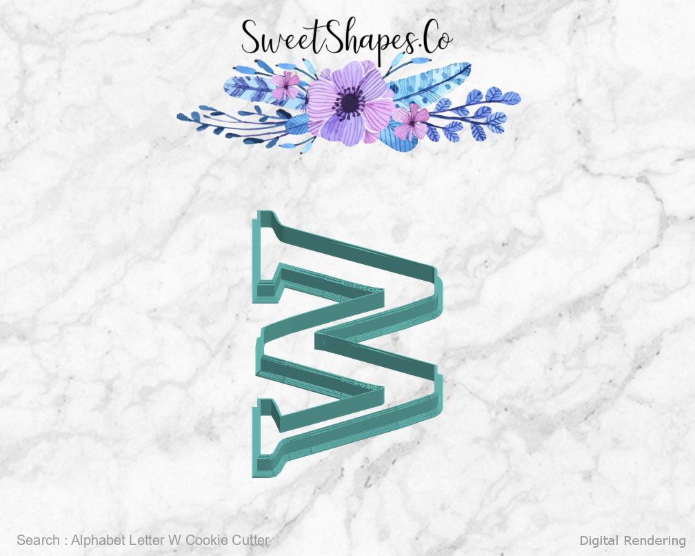 Alphabet Letter W Cookie Cutter — left view