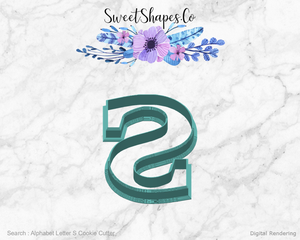 Alphabet Letter S Cookie Cutter — back view