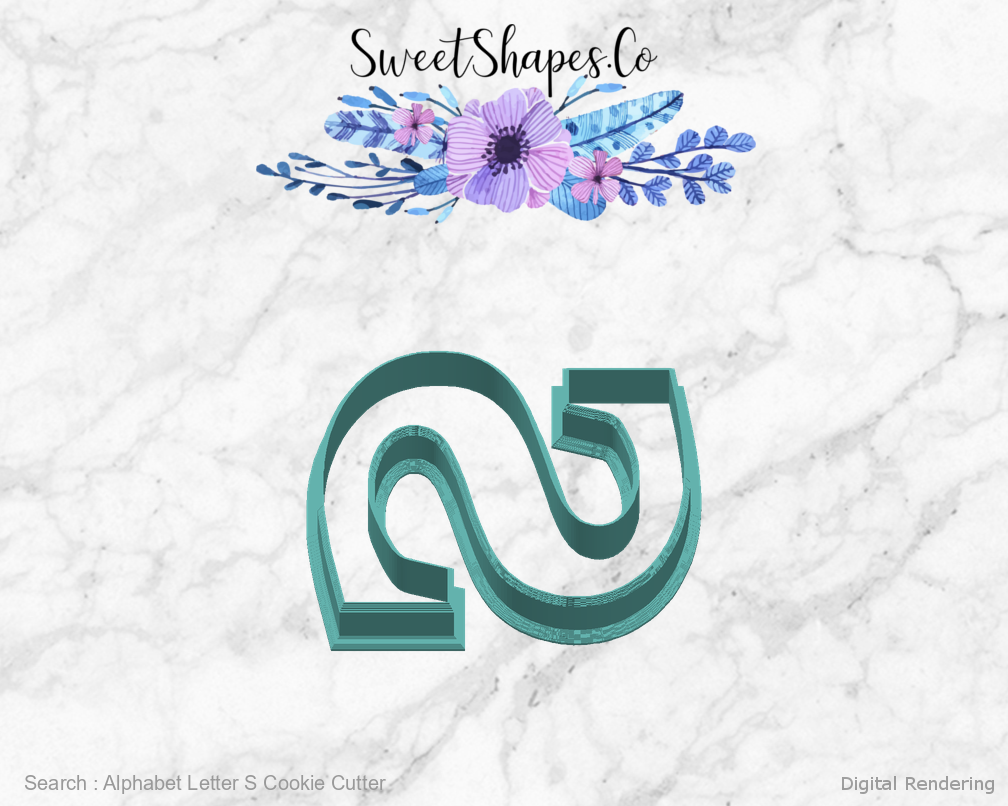 Alphabet Letter S Cookie Cutter — right view