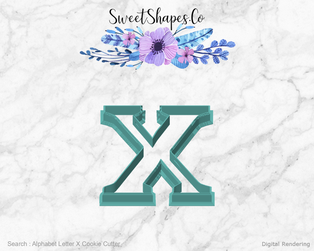 Alphabet Letter X Cookie Cutter — front view