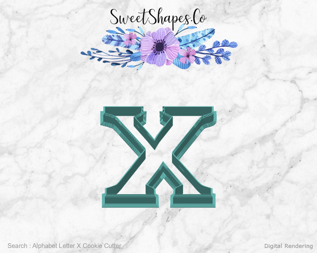 Alphabet Letter X Cookie Cutter — back view