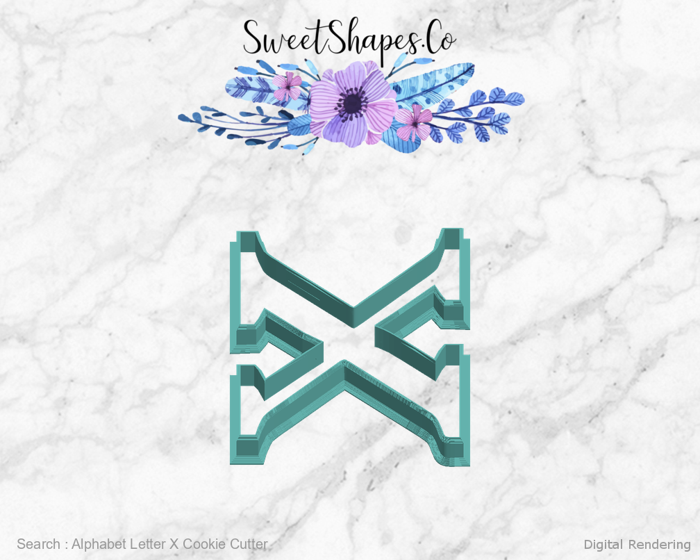 Alphabet Letter X Cookie Cutter — left view