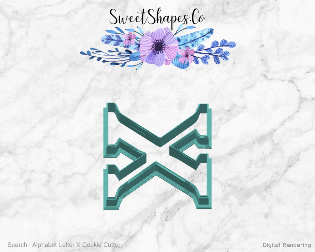 Alphabet Letter X Cookie Cutter — right view
