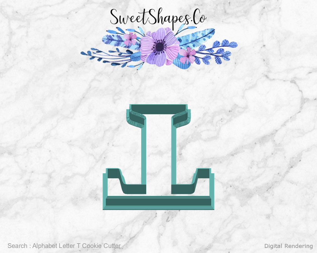 Alphabet Letter T Cookie Cutter — back view