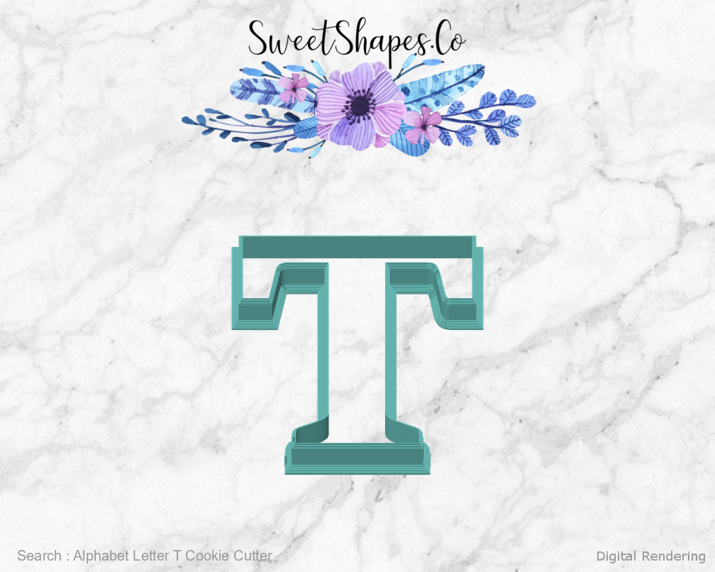Alphabet Letter T Cookie Cutter — front view