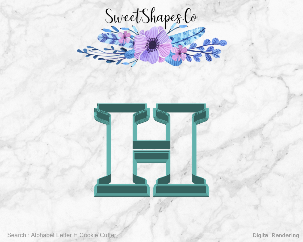 Alphabet Letter H Cookie Cutter — back view