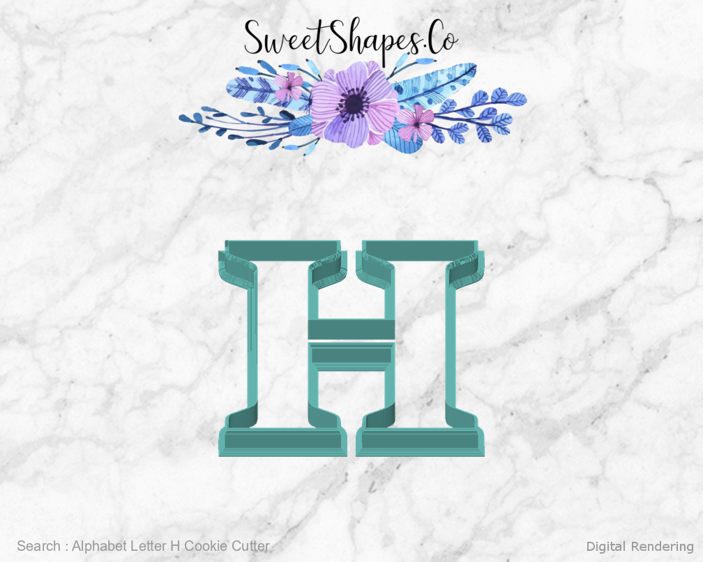 Alphabet Letter H Cookie Cutter — front view