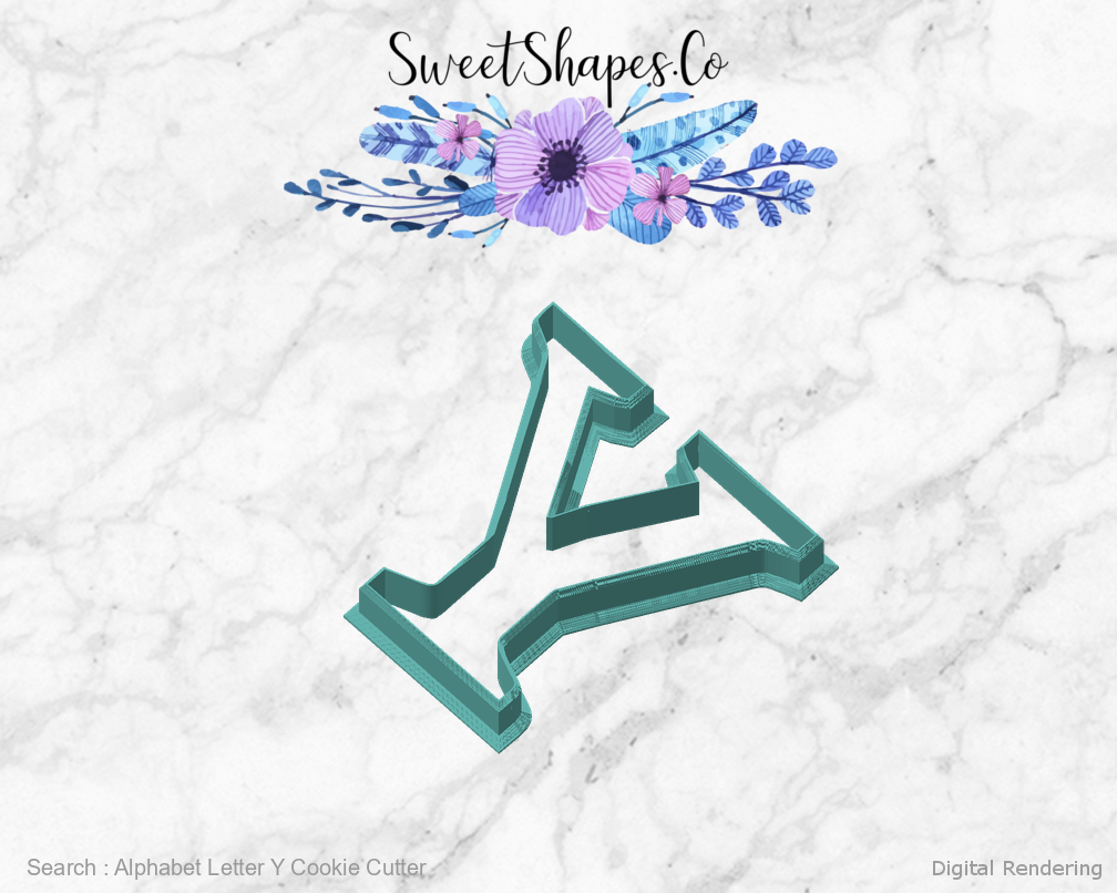 Alphabet Letter Y Cookie Cutter — angled front view