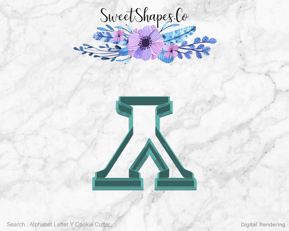 Alphabet Letter Y Cookie Cutter — back view