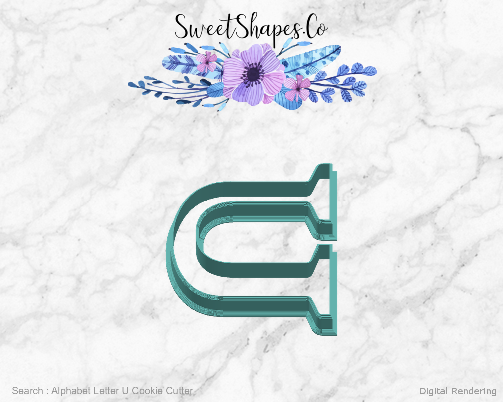 Alphabet Letter U Cookie Cutter — right view