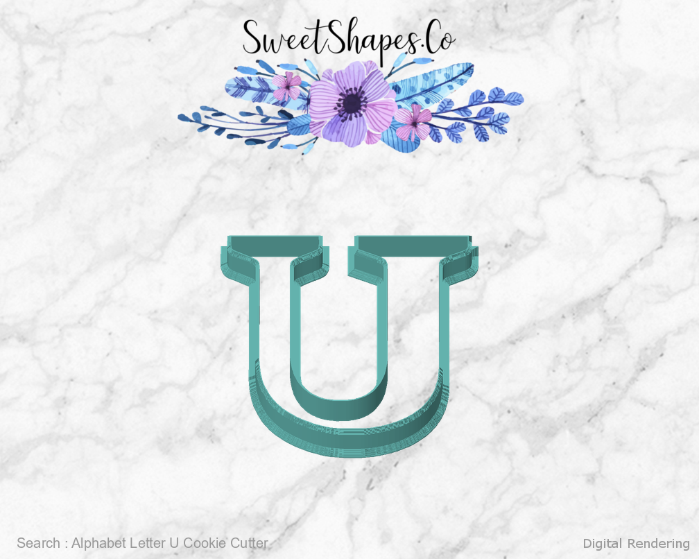Alphabet Letter U Cookie Cutter — front view