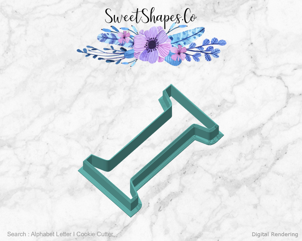 Alphabet Letter I Cookie Cutter — angled front view