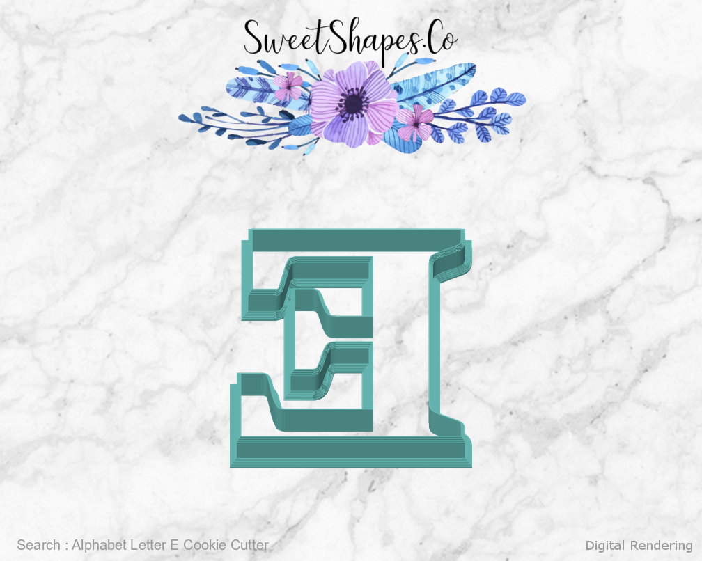 Alphabet Letter E Cookie Cutter — front view